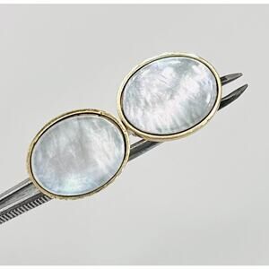 Mother of Pearl Gold Tone Cuff Links